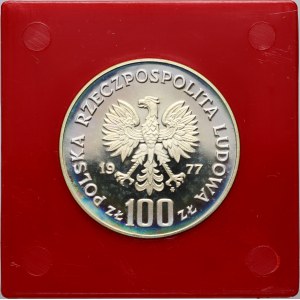 PRL, 100 zloty 1977, Wladyslaw Reymont, PRÓBA, silver