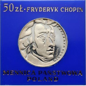 PRL, 50 zloty 1972, Frederic Chopin, SAMPLE, silver