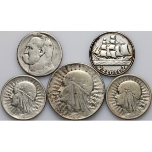 II RP, ensemble de pièces 1933-1936, (5 pièces)