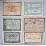 Europa, duży zestaw akcji, obligacji + katalog aukcyjny, mix, (50 sztuk)