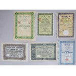 Europe, grand ensemble d'actions, d'obligations + catalogue de vente aux enchères, mélange, (50 pièces)