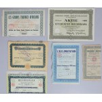 Europe, grand ensemble d'actions, d'obligations + catalogue de vente aux enchères, mélange, (50 pièces)
