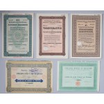 Europe, grand ensemble d'actions, d'obligations + catalogue de vente aux enchères, mélange, (50 pièces)