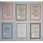 Europe, grand ensemble d'actions, d'obligations + catalogue de vente aux enchères, mélange, (50 pièces)