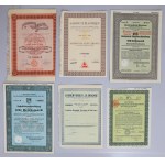 Monde, grand ensemble d'actions, d'obligations + catalogue de vente aux enchères, mélange, (50 pièces)