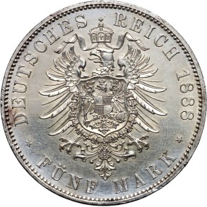 Germany, Prussia, Frederick III, 5 mark 1888 A, Berlin