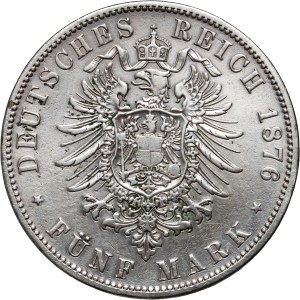Germany, Prussia, Wilhelm I, 5 Mark 1876 A, Berlin