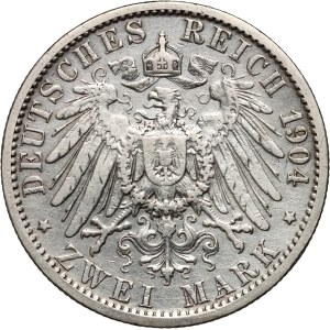 Germany, Anhalt-Dessau, Frederick II, 2 Mark 1904 A, Berlin