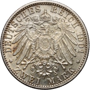 Germany, Saxe-Meiningen, George II, 2 Mark 1901 D, Munich