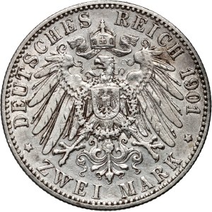 Germany, Saxe-Weimar-Eisenach, Wilhelm Ernest, 2 Mark 1901 A, Berlin