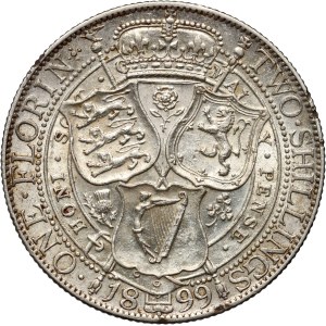 Great Britain, Victoria, florin 1899