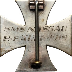 Germany, WWI, Iron Cross First Class presented to a sailor from SMS Nassau