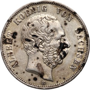 Germany, Saxony, Albert I, 5 Mark 1902 E, Muldenhütten