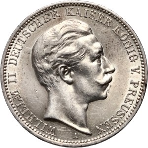 Germany, Prussia, Wilhelm II, 3 Mark 1910 A, Berlin