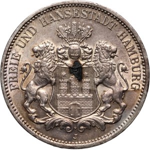Germany, Hamburg, 3 Mark 1912 J