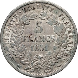 France, 5 francs 1851 A, Paris