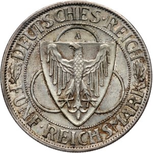 Germany, Weimar Republic, 5 Mark 1930 A, Berlin, Rhineland