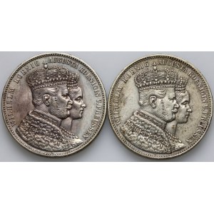 Germany, Prussia, Wilhelm I, set of thalers from 1861, (2 pieces)