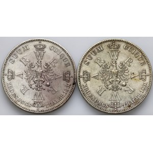 Germany, Prussia, Wilhelm I, set of thalers from 1861, (2 pieces)