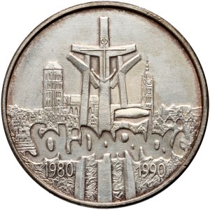 III RP, 100000 złotych 1990, Solidarność, odmiana A, uncja srebra