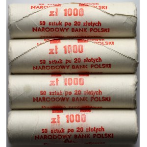 PRL, sada 20 zlatých mincí 1990, bankovní svitky, (200 kusů)
