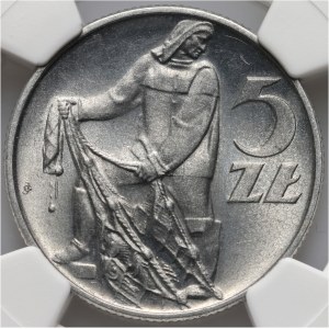 PRL, 5 zl. 1958, Rybář, úzká postava 8