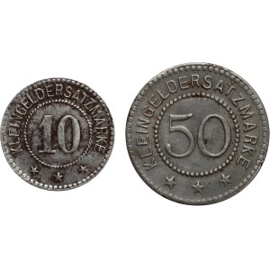 Crossen Oder (Krosno Odrzańskie), 10 et 50 pfennigs sans date, ensemble de 2 pièces