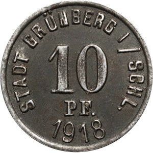Grünberg (Zielona Góra), 10 pfennigów 1918