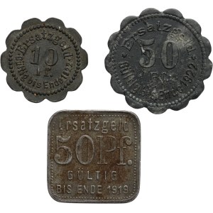 Stettin (Szczecin), 10 i 50 pfennigów 1918/20, zestaw 3 sztuk