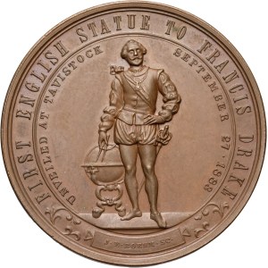 United Kingdom, Medal from 1883, Unveiling of the Sir Francis Drake Monument at Tavistock