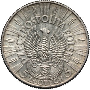 II RP, 5 zlotých 1934, Varšava, Józef Piłsudski, Strzelecký orol