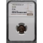 Rhodesia, Elizabeth II, 3 pence 1955, proof