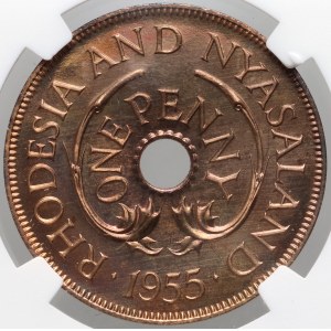 Rhodesia, Elizabeth II, penny 1955, proof