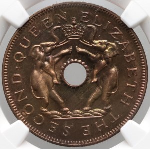 Rhodesia, Elizabeth II, penny 1955, proof