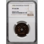 Rhodesia, Elizabeth II, penny 1955, proof