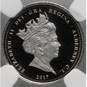 Guernsey, Elizabeth II, 1/4 sovereign 2017, 70th Wedding Anniversary of Elizabeth and Philip, platinum