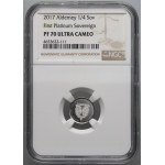 Guernsey, Elizabeth II, 1/4 sovereign 2017, 70th Wedding Anniversary of Elizabeth and Philip, platinum
