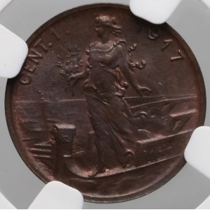 Italie, Victor Emmanuel III, centesimo 1917 R, Rome
