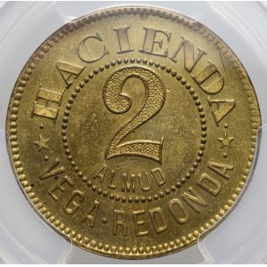 Puerto Rico, undated token, 2 almuds, Vega Redonda estate