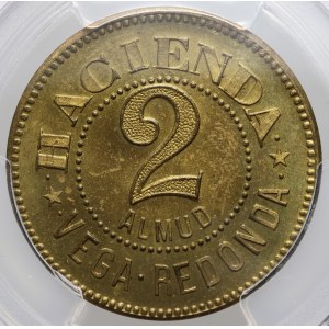 Puerto Rico, undated token, 2 almuds, Vega Redonda estate