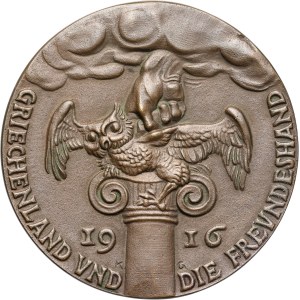Germany, 1916 medal, Greece and the hand of friendship, Goetz