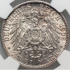 Germany, Baden, Friedrich I, 2 Mark 1906, Karlsruhe, Golden Wedding
