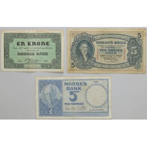 Norway 1-5 kroner banknote set (3 pieces)