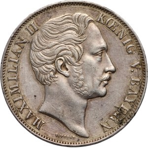 Germany, Bavaria, Maximilian II Joseph, 2 guilders 1855, Munich, Statue of the Virgin Mary