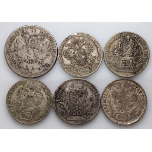 Austria, set of silver coins from 1771-1830, (6 pieces)