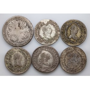 Austria, set of silver coins from 1771-1830, (6 pieces)