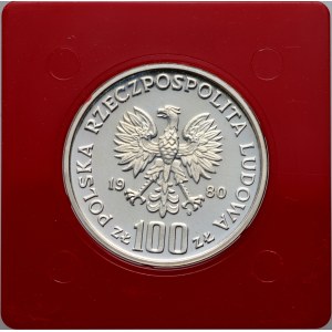 People's Republic of Poland, 100 zloty 1980, Environmental Protection, Grouse, SAMPLE, silver