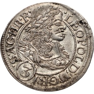 Silesia, Leopold I, 3 krajcary 1667 SHS, Wrocław