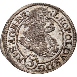 Silesia, Leopold I, 3 krajcary 1670 SHS, Wrocław