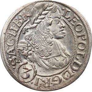 Silesia, Leopold I, 3 krajcary 1668 SHS, Wroclaw, Poland